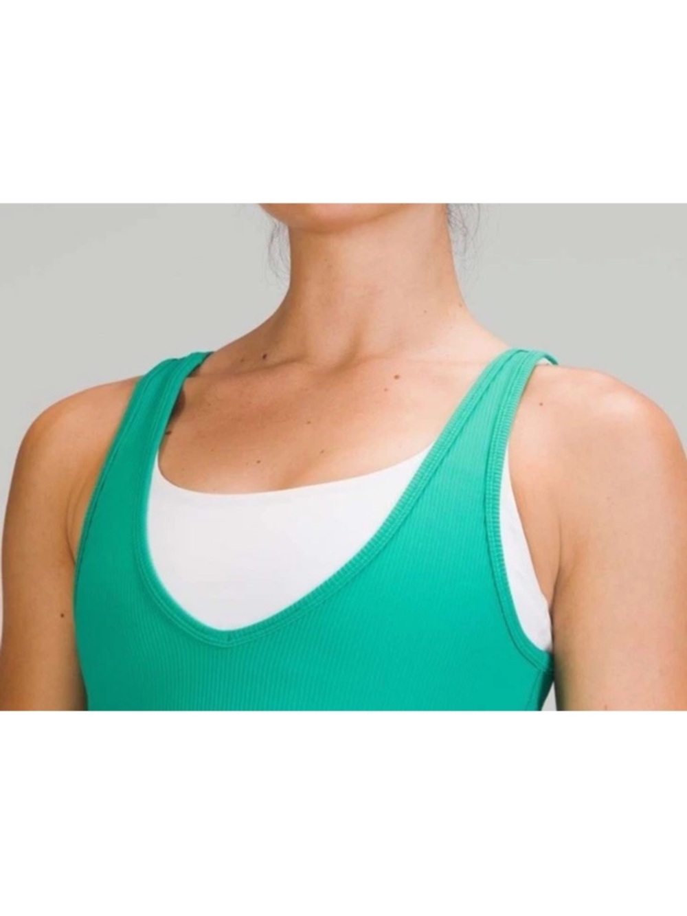Lululemon Power Pivot Ribbed Tank *Rib Green - Picture 2 of 9